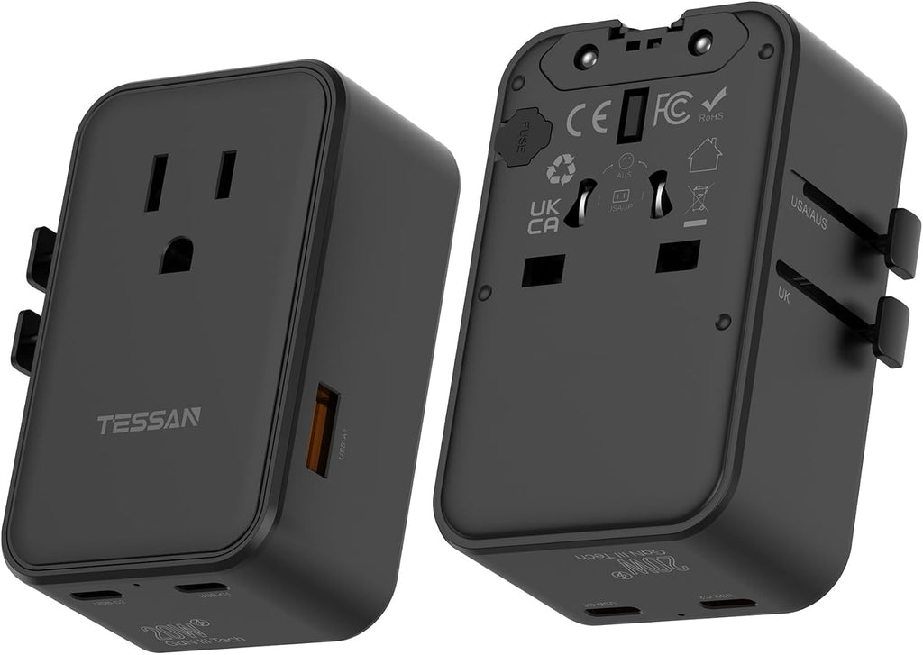 TESSAN 20W International Power Adapter, Black