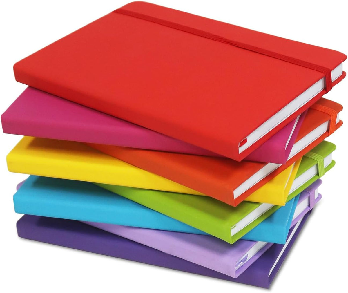 A5 Liend Journal Notebook, 7mm College Ruled Notepad, Journaling for Writing, Work, School, Travel and Note Taking, Hardcover 224 Pages (112 Sheets) 5.5 x 8.3 inches Multicolored (8 Pack)