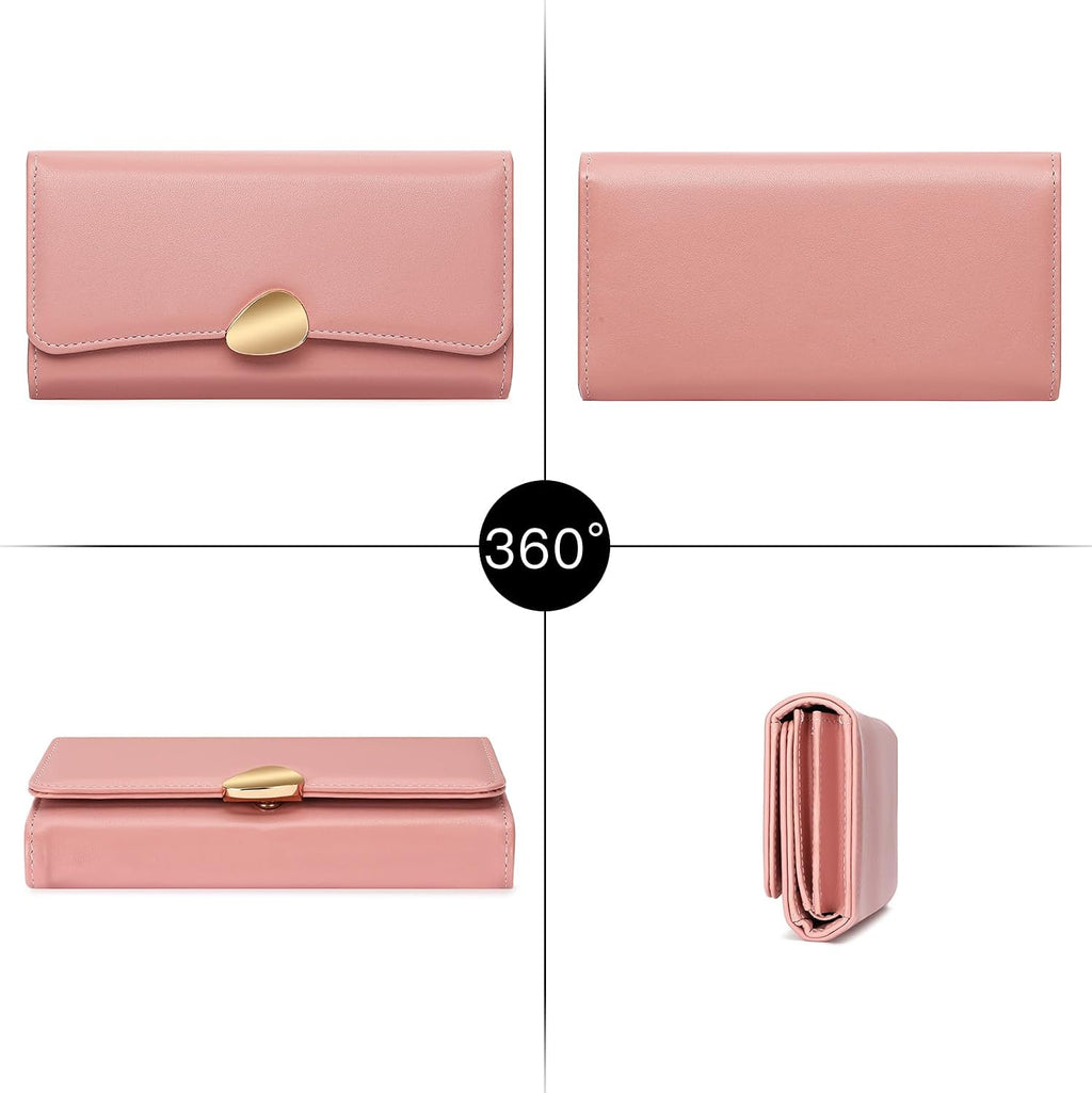 FALAN MULE Wallets for Women Trifold Wristlet Wallets Large Capacity RFID Blocking Ladies Purse Credit Card Holder