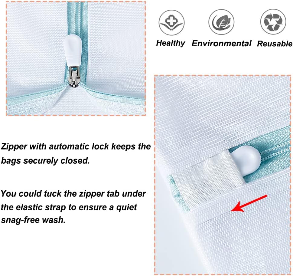 Tenn Well 2Pk 35x27" Large Mesh Laundry Bags Fine Net Washable for Blankets