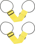 PATIKIL Luggage Straps Bag Bungee, 2 Pcs Suitcase Straps Adjustable Belt for Add a Bag Easy to Travel Elastic Strap Belt Handle Handbag Backpack, Yellow