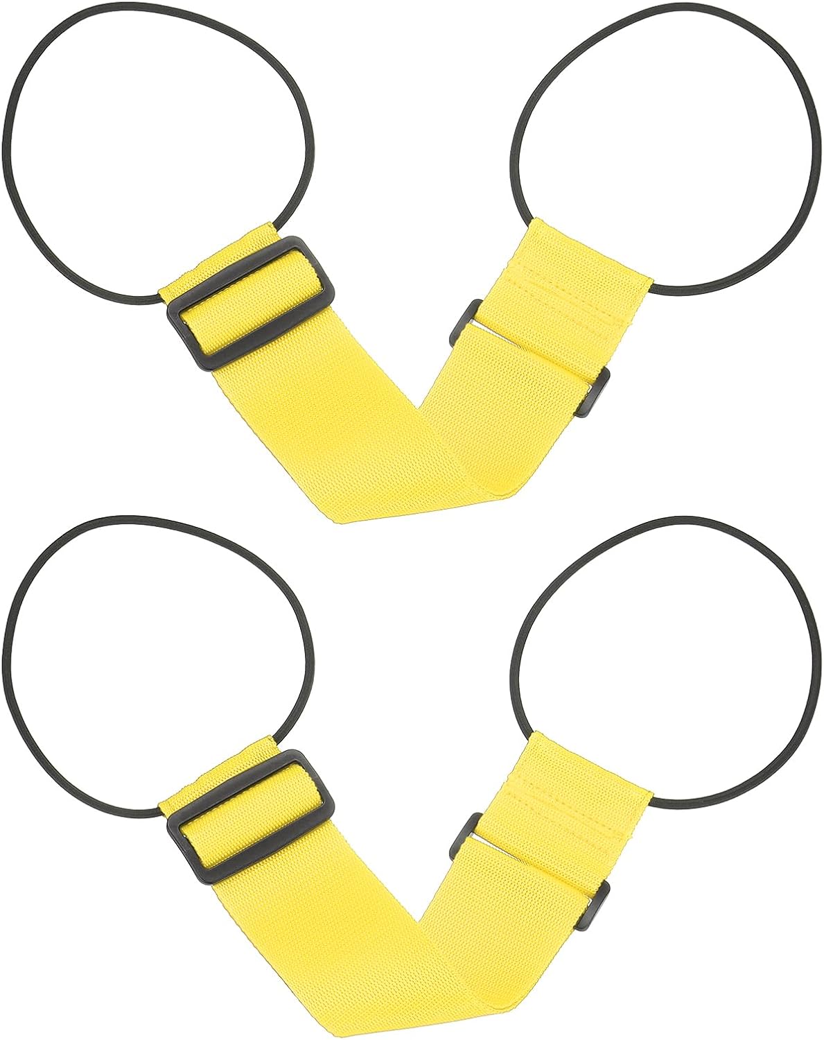 PATIKIL Luggage Straps Bag Bungee, 2 Pcs Suitcase Straps Adjustable Belt for Add a Bag Easy to Travel Elastic Strap Belt Handle Handbag Backpack, Yellow