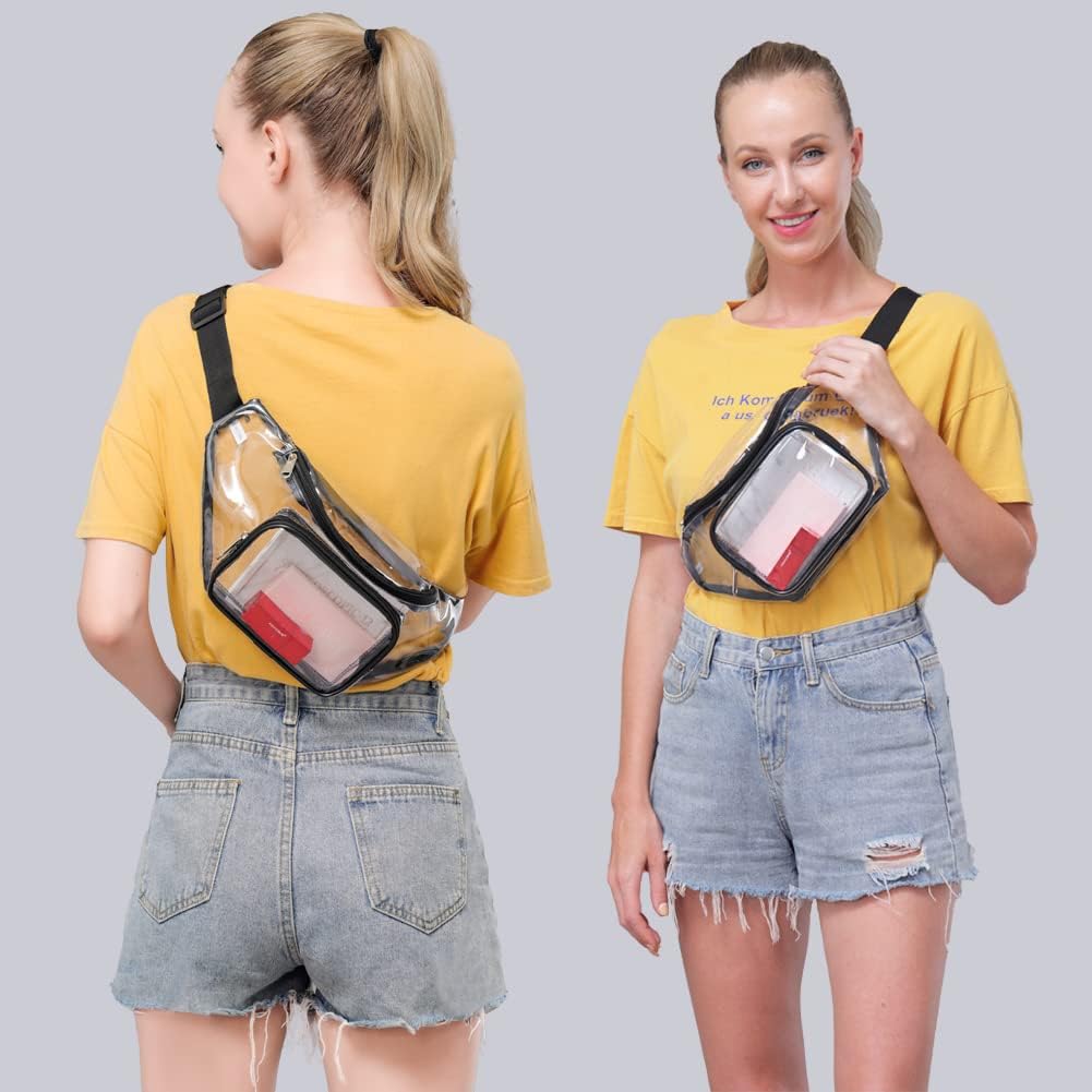Clearworld Clear Fanny Pack Stadium Approved, Waterproof 3-in-1 Belt Bag