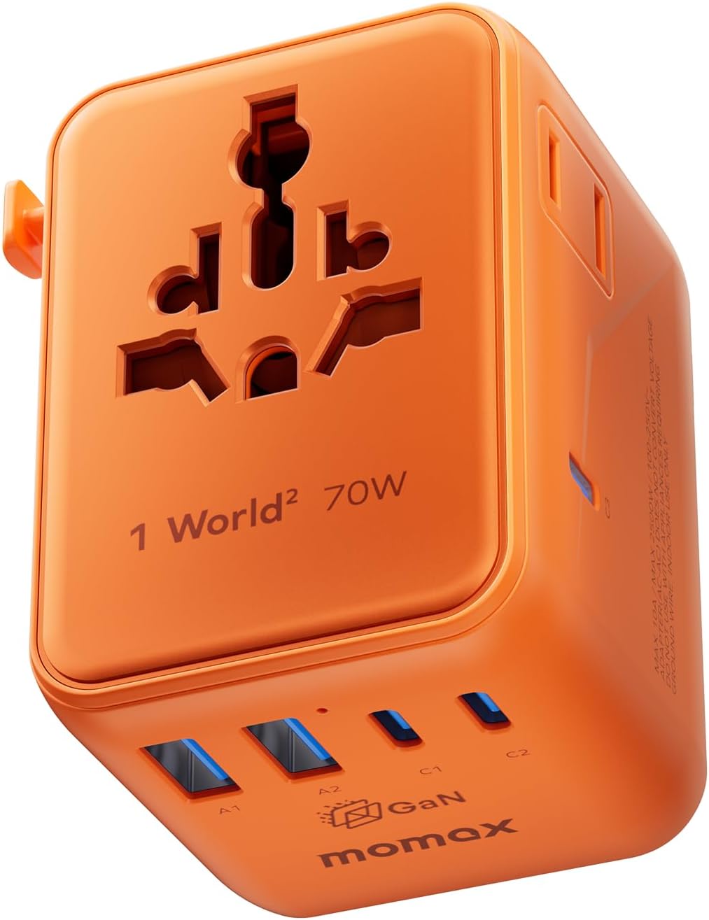 MOMAX 70W Universal Travel Adapter 7-in-1 GaN International Power Adapter