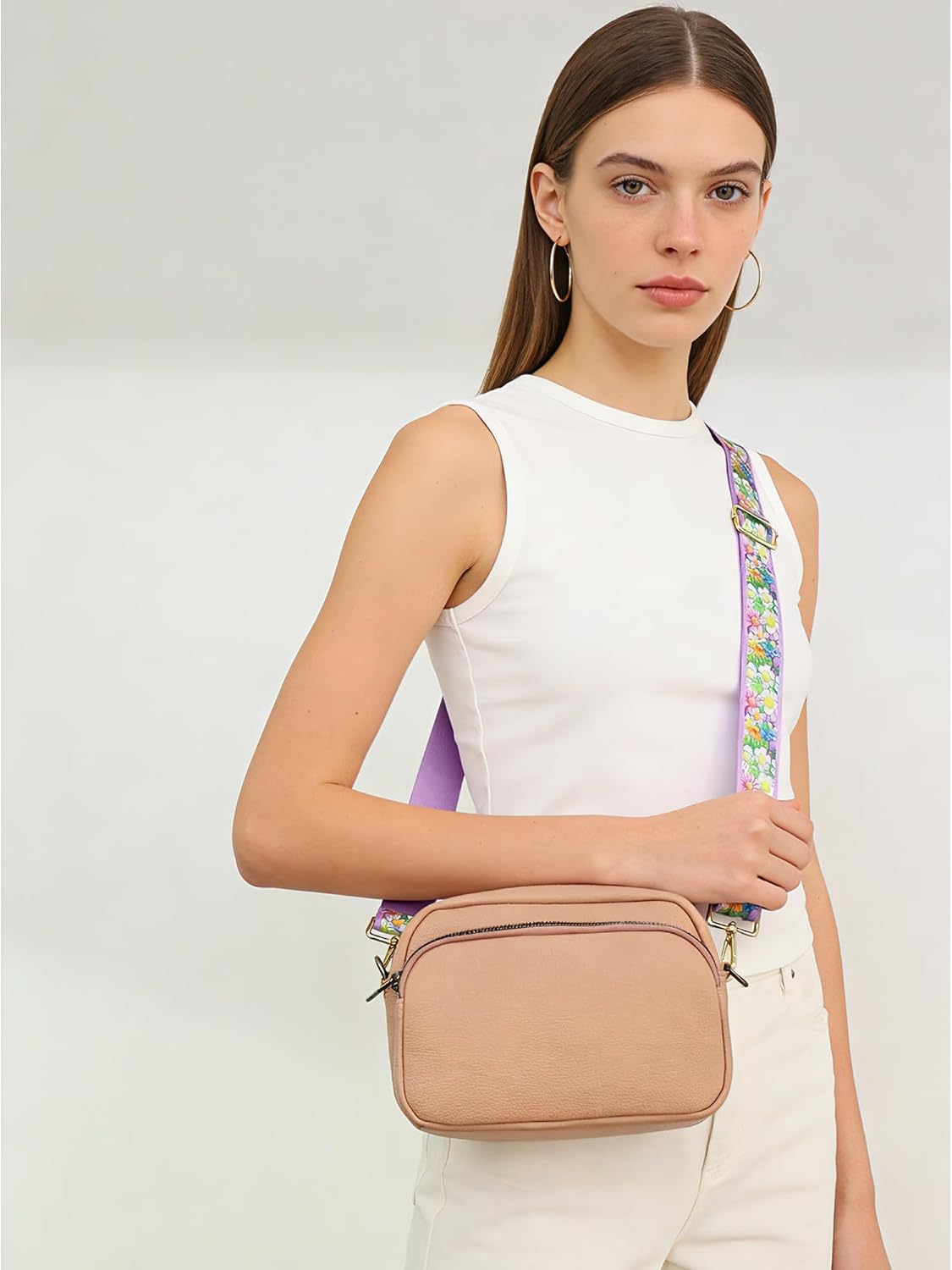 1.5" Wide Purse Strap Adjustable Replacement Gold Hardware Long Crossbody Bag Strap for Thick Shoulder Bags Canvas Handbags Straps