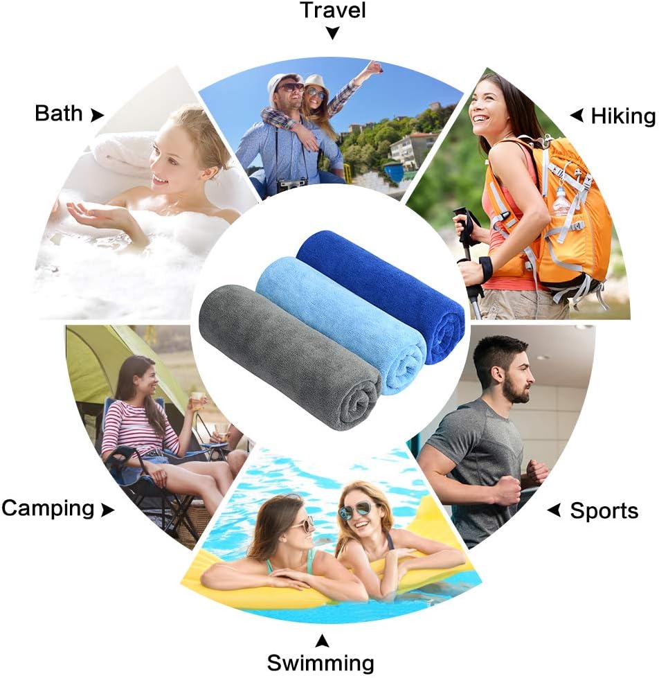 SINLAND Microfiber Gym Towels, Workout Sweat Towel 16x32In