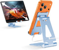 Aoviho Foldable Cell Phone Stand for Desk, Holder for iPhone,Sky Blue