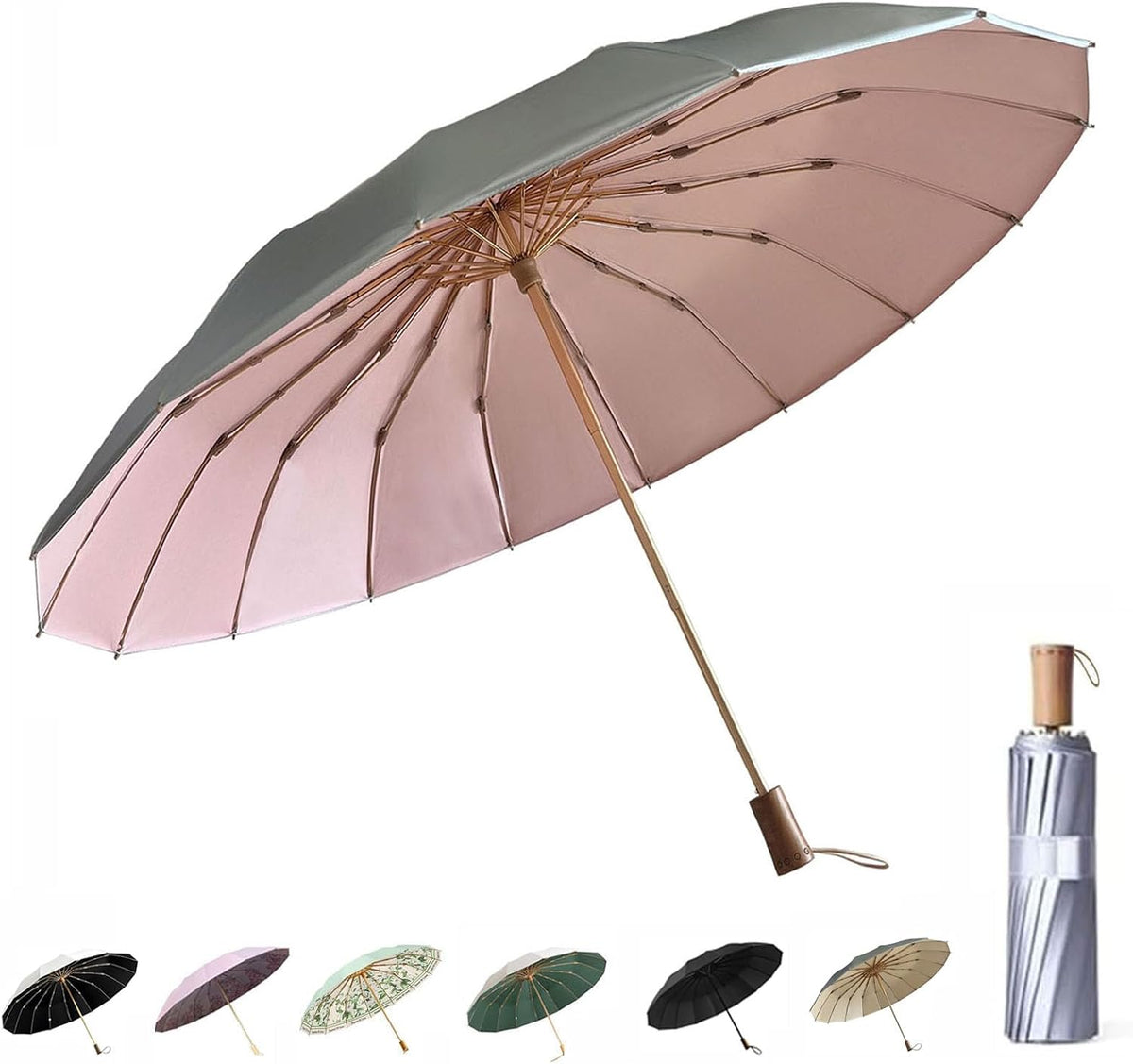 Travel Umbrellas For Rain And Sun Upf 50+ Uv Protection