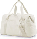 BAGSMART BAGSMART Gym Bag for Women, Carry on Weekender Overnight Bag, Travel Duffel Bags with Trolley Sleeve, Personal Item Travel Bag Tote Bag Workout Dance Bag(Light Beige-Large)