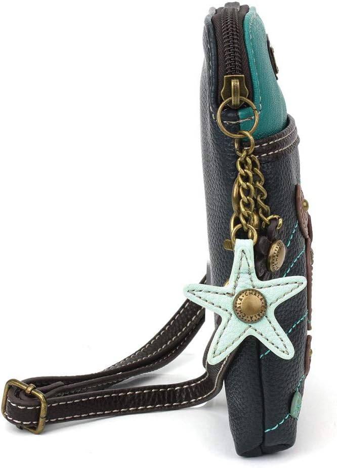 CHALA Ocean Collection Cell Phone Crossbody Purse-Women PU Leather/Canvas Multicolor Handbag with Adjustable Strap