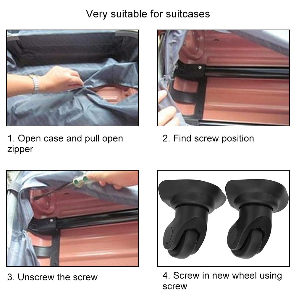 Single Row Universal Wheel, Pair of Drawbar Box Luggage Suitcase Baggage Case Wheel Replacement