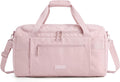 BAGSMART Travel Duffel Bags with Dividers, 32L Gym Duffle Bag with Laptop Compartment, Carry On Weekender Overnight Bag, Shoe Bag, PVC Wet Pocket, Pink
