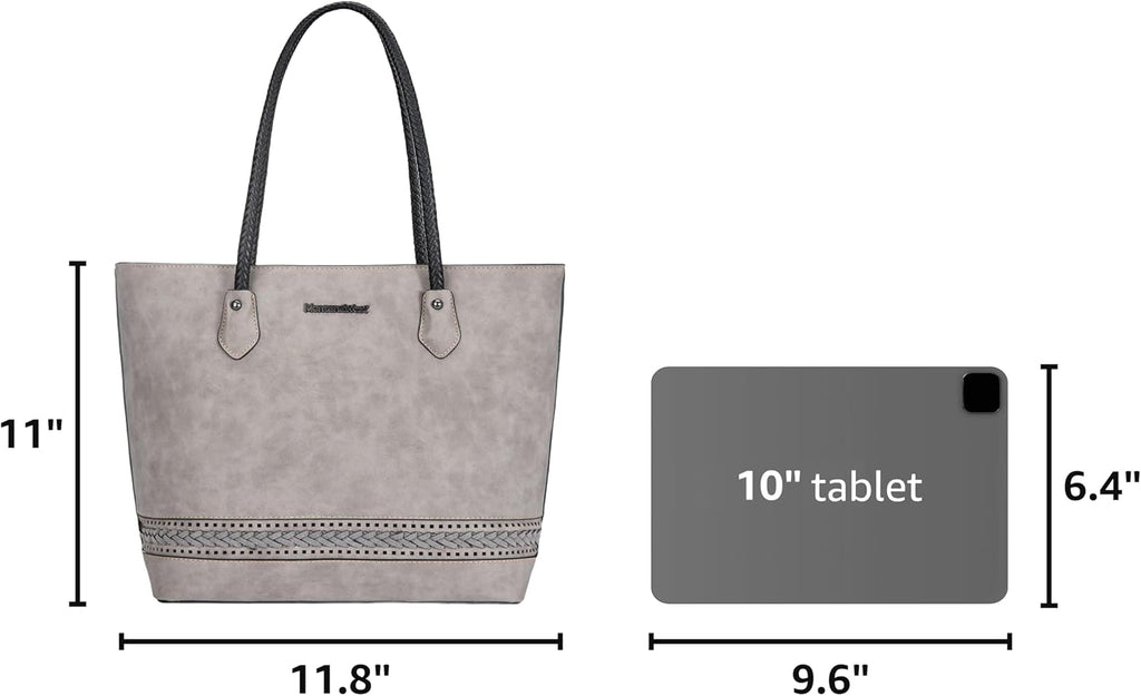 Montana West Woven Tote Bags for Women Purses and Handbags with Back Zipper Pocket