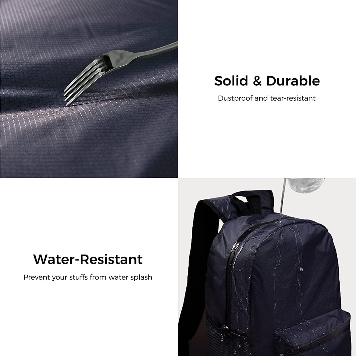pack all 20L Lightweight Foldable Backpack, Water-Resistant Hiking Daypack