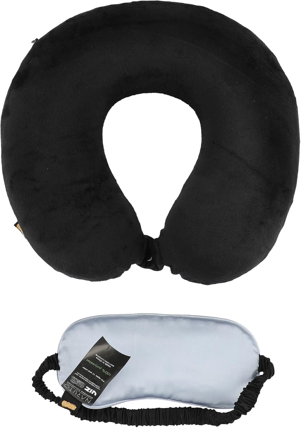 Bioworld Naruto Gray Clouds 3-Piece Neck Pillow Travel Set with Eye Mask & Blanket