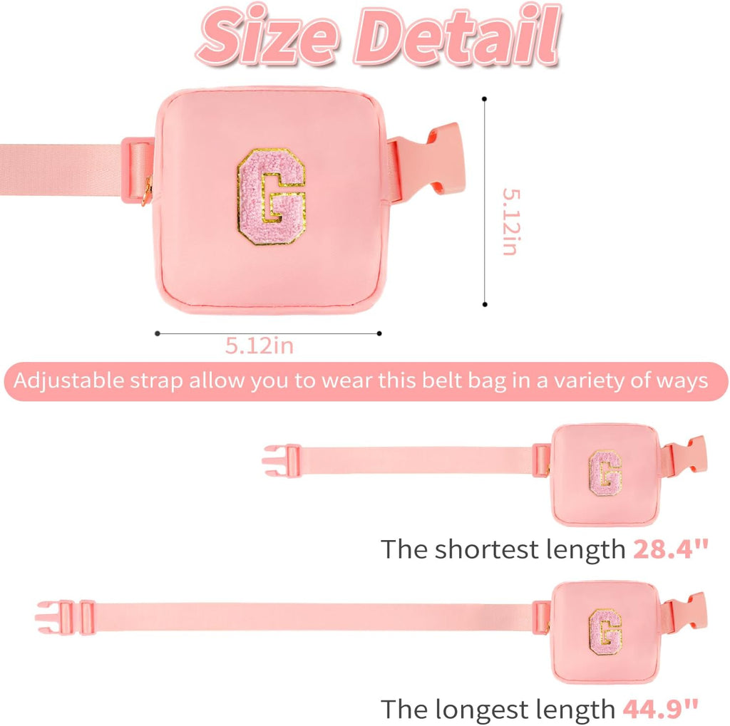 Uygafly Gifts for Girls Kids Toddler,Initial Fanny Pack Purse Peach,G