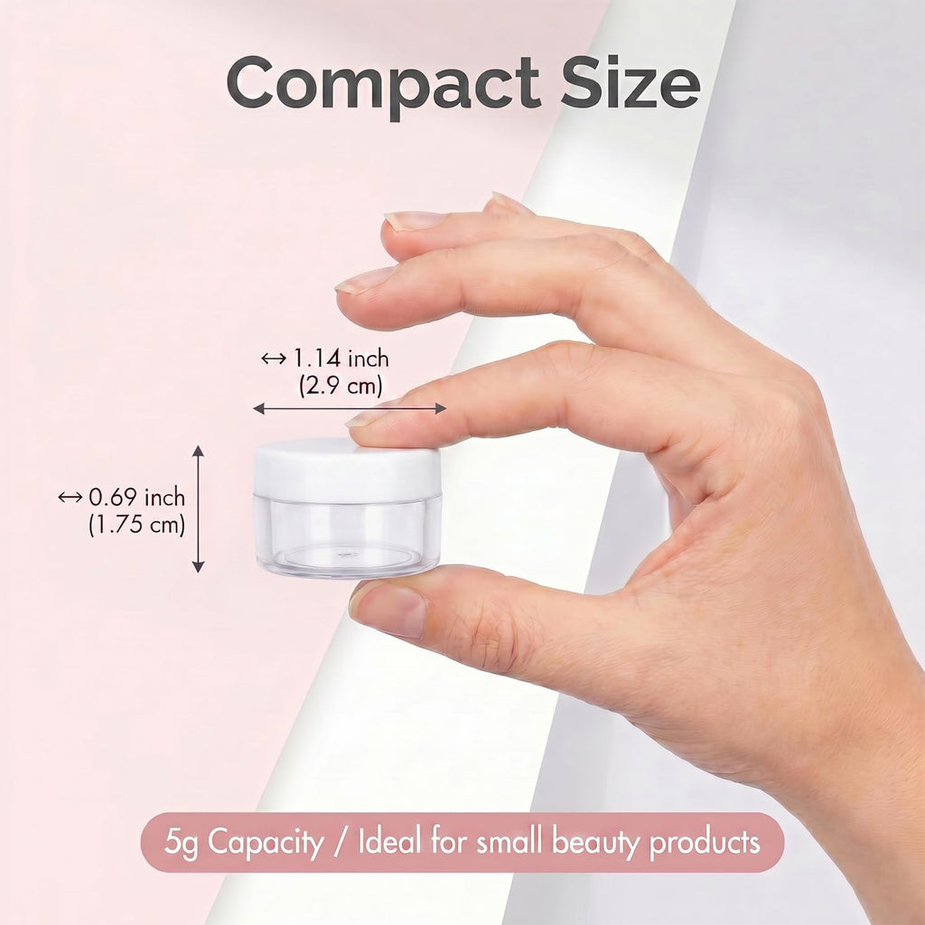 5 Gram Sample Containers 25 Count Small Travel Containers with Lids