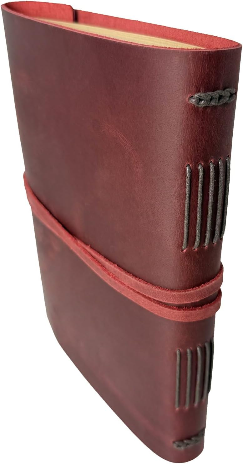 CooLeathor Large Notebook Journal - Genuine Leather Journals for Writing A4 Size Diary 8x10 Inch, Notepad For Women and Man, Gifts,Work,Travel Wine Red