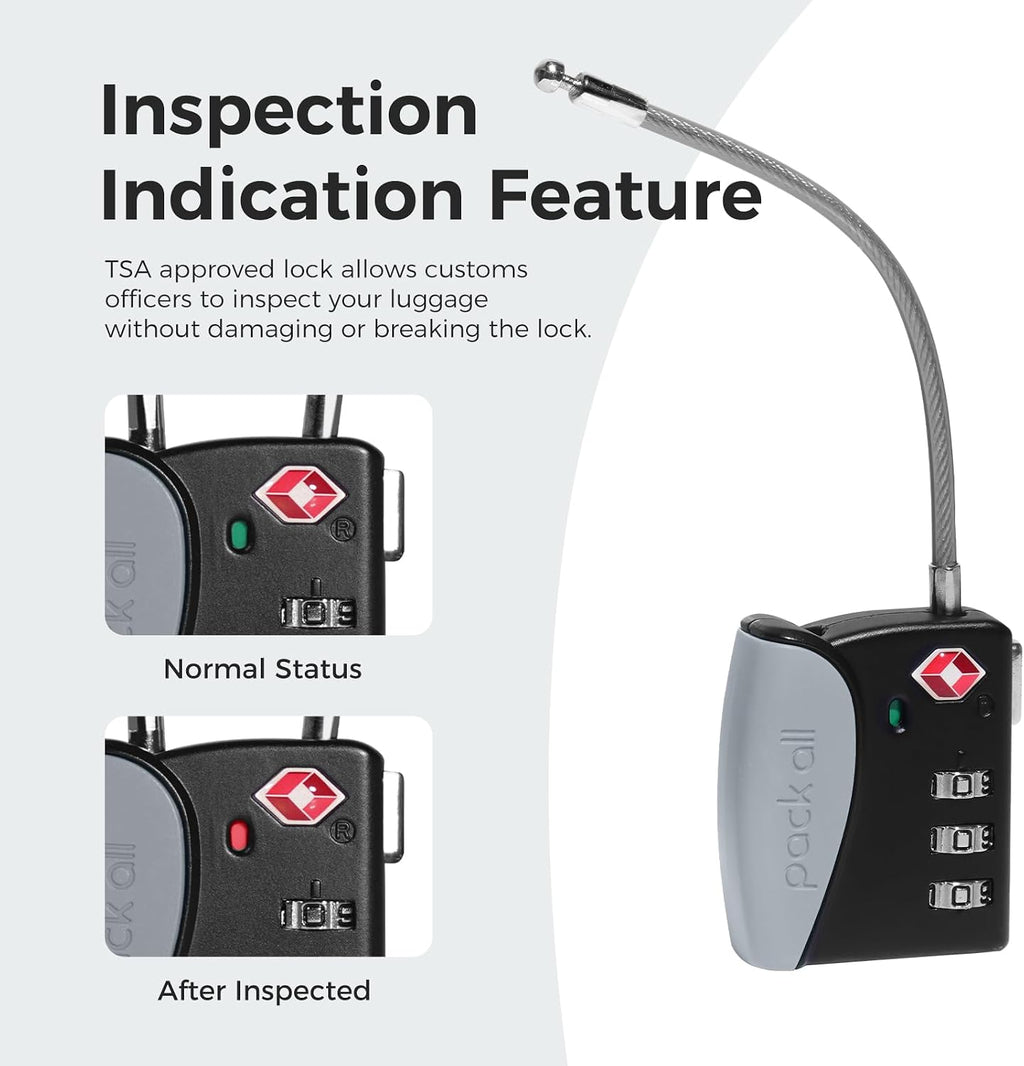 pack all TSA Approved Travel Luggage Locks, Resettable 3-Digit Code