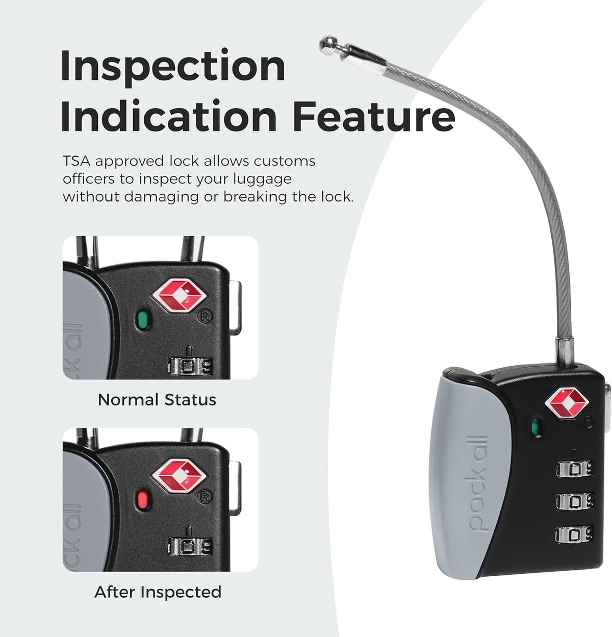 pack all TSA Approved Travel Luggage Locks, Resettable 3-Digit Code