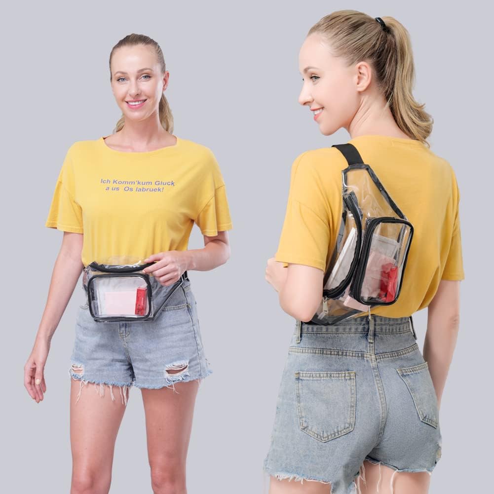 Clearworld Clear Fanny Pack Stadium Approved, Waterproof 3-in-1 Belt Bag