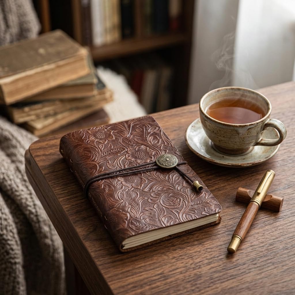 Refillable Leather Journal, Travelers Notebook Cover A6, Brown