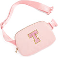 Gitus Birthday Gifts for 6 7 8 9 10 11 12 Year Old Girls Thanksgiving Gifts for Teen Girls Daughter Sister Friends Initial Fanny Pack Crossbody Bag Belt Bag Trendy Stuff Teen Girl Gifts (Light Pink-T)