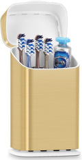 GFWARE Gold Bathroom Toothbrush Holder with Cover, Ventilated & Drainage