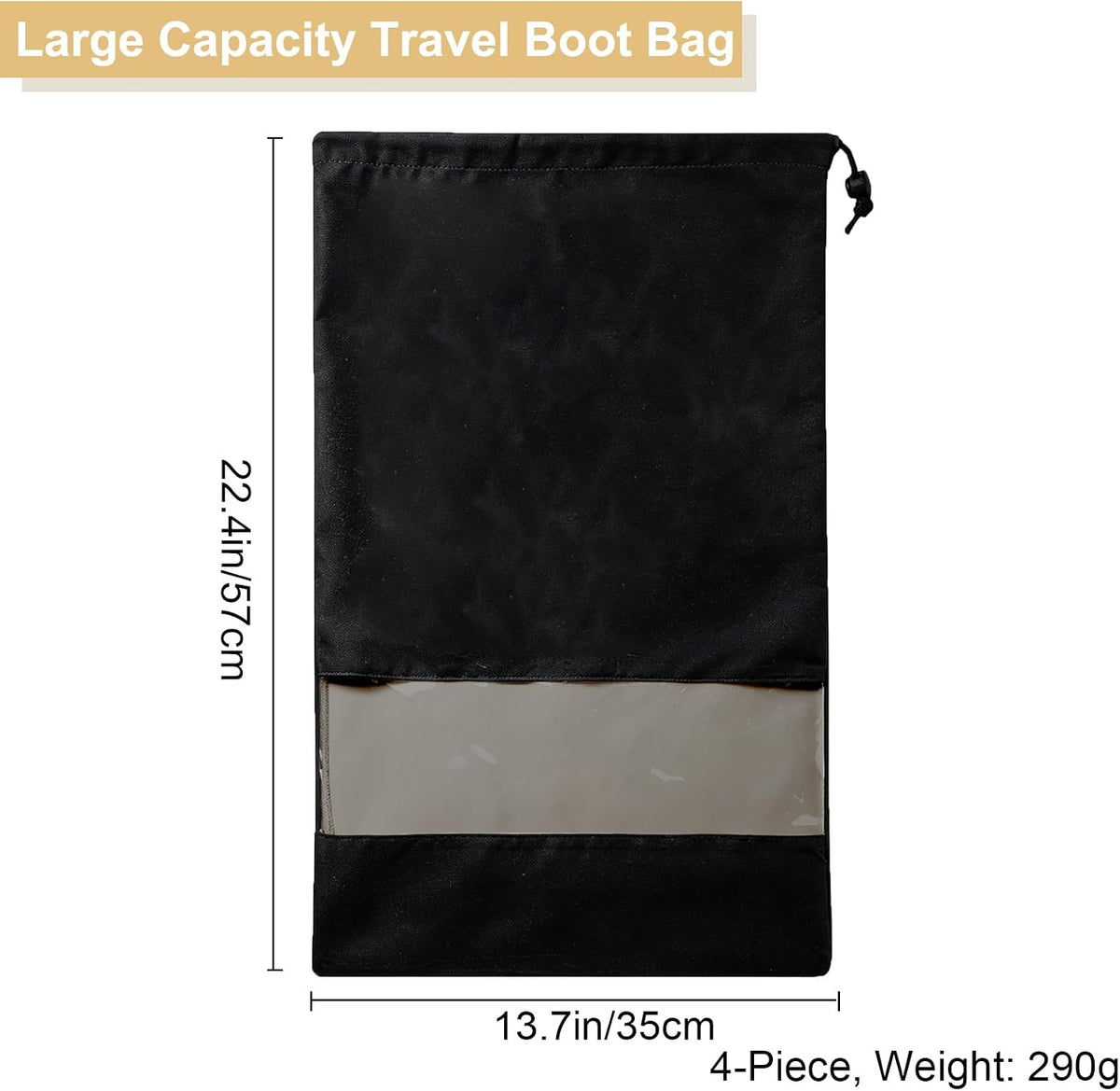 4 Pack Single Boot Bag, Portable Dust Proof Boot Bags for Cowboy Boots