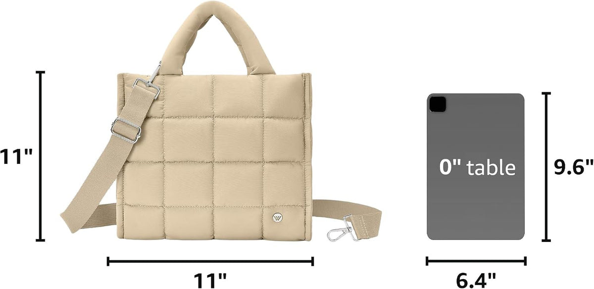 WESTBRONCO Small Puffer Tote Bag for Women Quilted Crossbody Bags