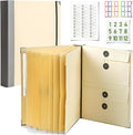 Important Document Organizer|Personal Binder Organizer with Labels Accordion File Stylish Binder for Storing Important Papers, Certificates, Passports, Photos, and Letters (Khaki)