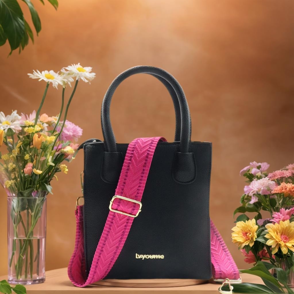Black Hardware Purse Strap Adjustable Replacement Belts Wide Bag Straps for Canvas Crossbody Purses Messenger Bags Shoulder Handbags