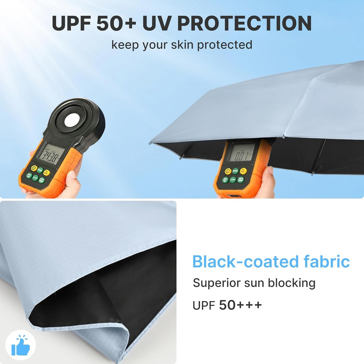 G4Free 46 Inch UPF 50+ Sun Umbrella with Extendable Built-in Handle
