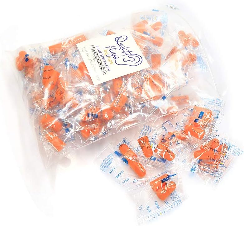 Quality Foam Earplugs 50 Pair - 32dB Noise Cancelling Individually Wrapped