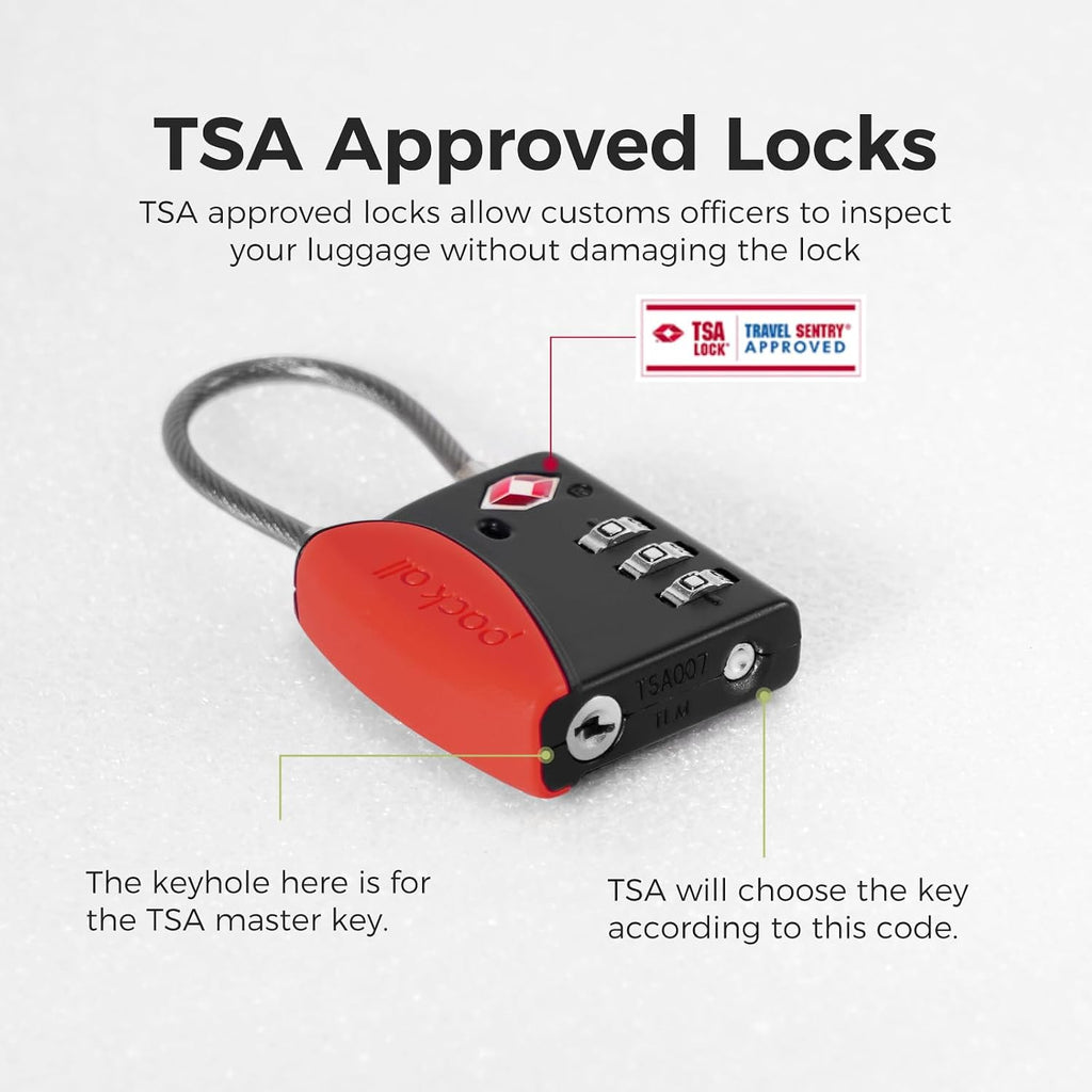 pack all TSA Approved Travel Luggage Locks, Resettable 3-Digit Code