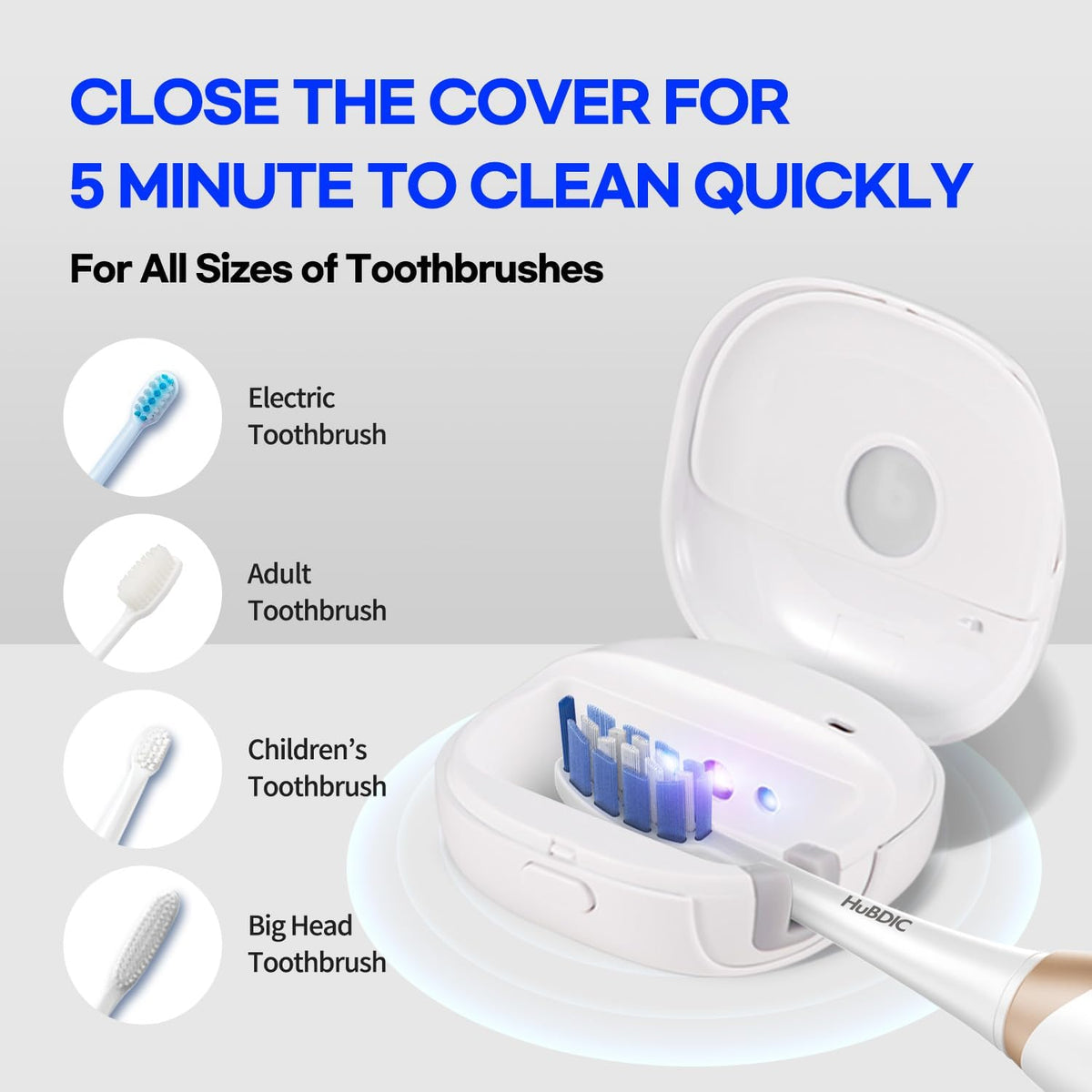 HubiCare Toothbrush Case, Toothbrush Covers with Holder, Rechargeable Travel Home Toothbrush and Holder, Cleaner Case for Thin Electric and Manual Toothbrushes (Black)