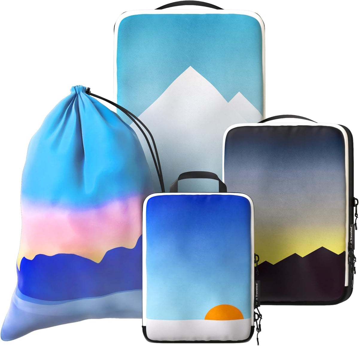 4-Piece Luxury Compression Packing Cubes & Bags for Travel – Maximize Space in Luggage with HybridMax Double-Capacity Design, 50 Luggage Tags, Patented Suitcase Organizer Bags, Lifetime Satisfaction