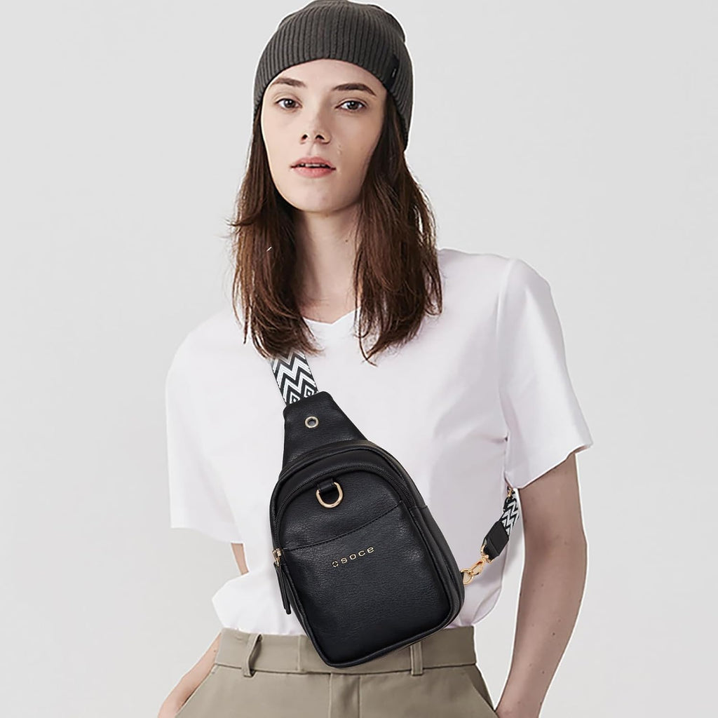 OSOCE Crossbody Bag for Women, Sling Bag Anti Theft, PU Leather Chest Purse