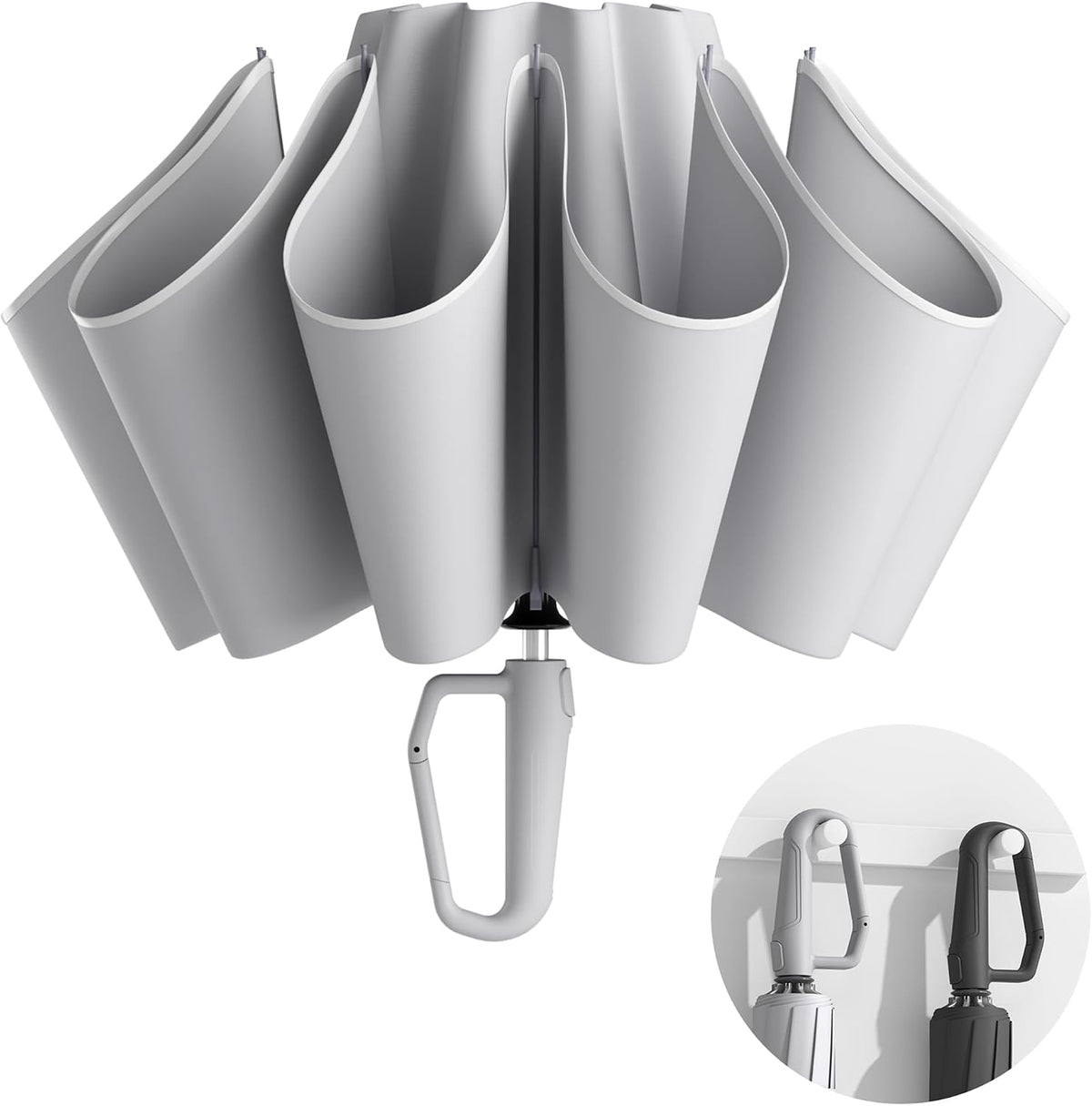 Windproof Travel Umbrella for Rain, Withstand 85MPH Winds, 52 Inch Automatic Reverse Fold Umbrellas Easy Auto Open Close, Portable Compact Umbrella Includes Cover Bag, Perfect for Travel, Car, Commute, Women Men, Backpack