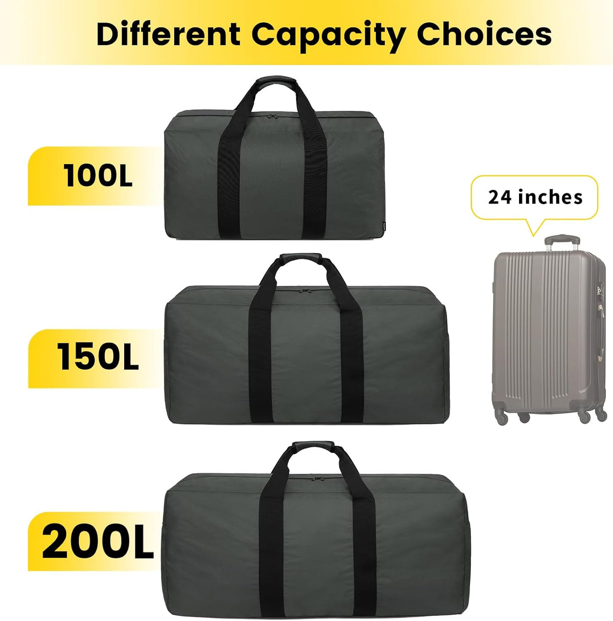 Vorspack 150L Extra Large Duffle Bag for Travel, Camping - Grey