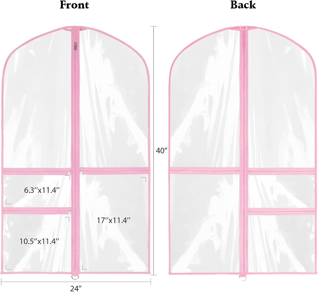 Zilink Clear Dance Garment Bags for Dancers Dance Costume Garment Bag 40 in