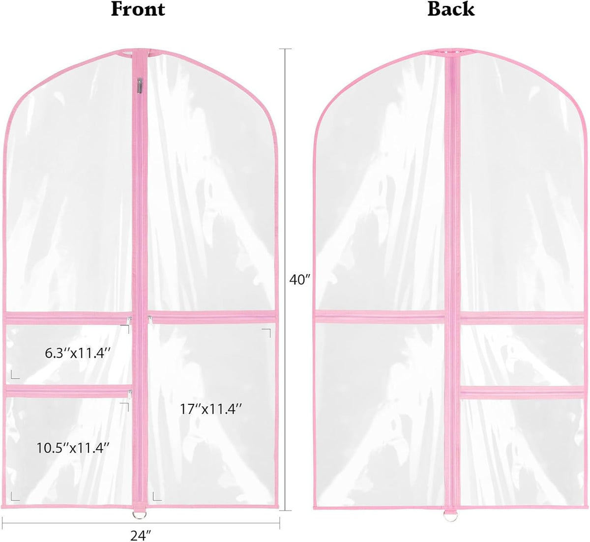 Zilink Clear Dance Garment Bags for Dancers Dance Costume Garment Bag 40 in
