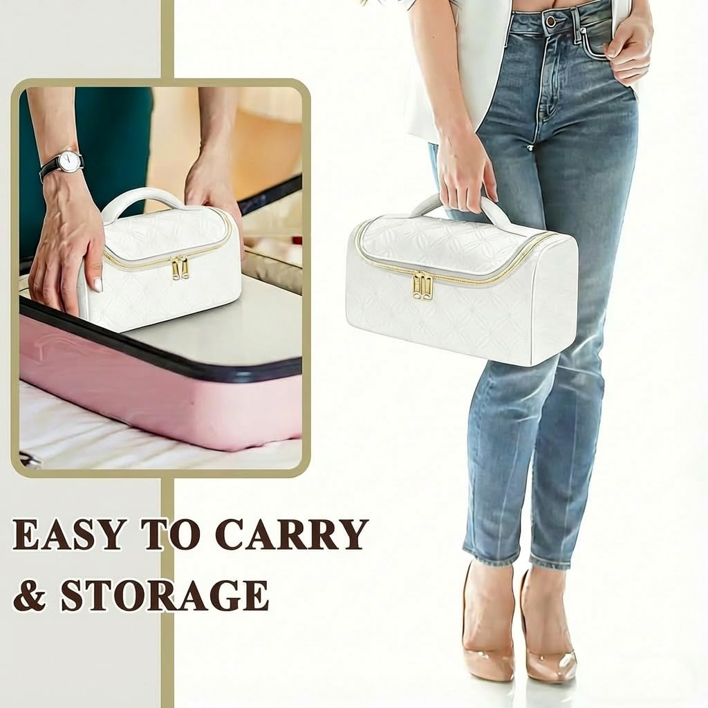 Mancro Padded Travel Case Compatible with Dyson Airwrap, White