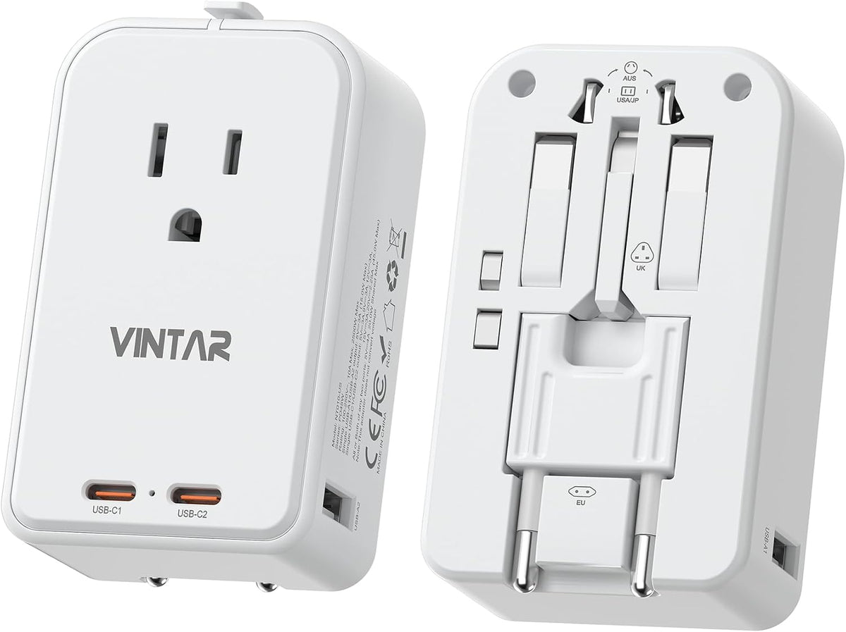 VINTAR 45W Universal Travel Adapter, Ultra Thin International Power Adapter