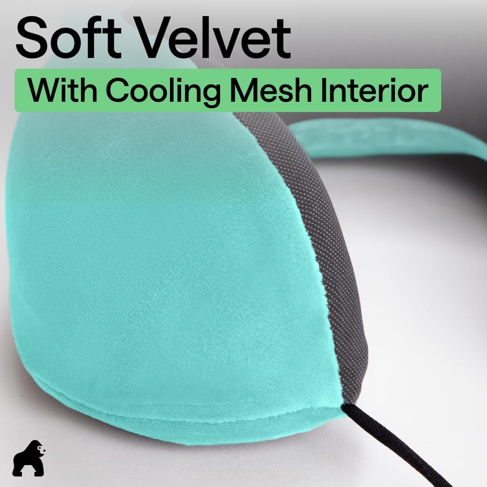 GORILLA GRIP Travel Neck Pillow for Airplanes, Travel Essentials, Turquoise