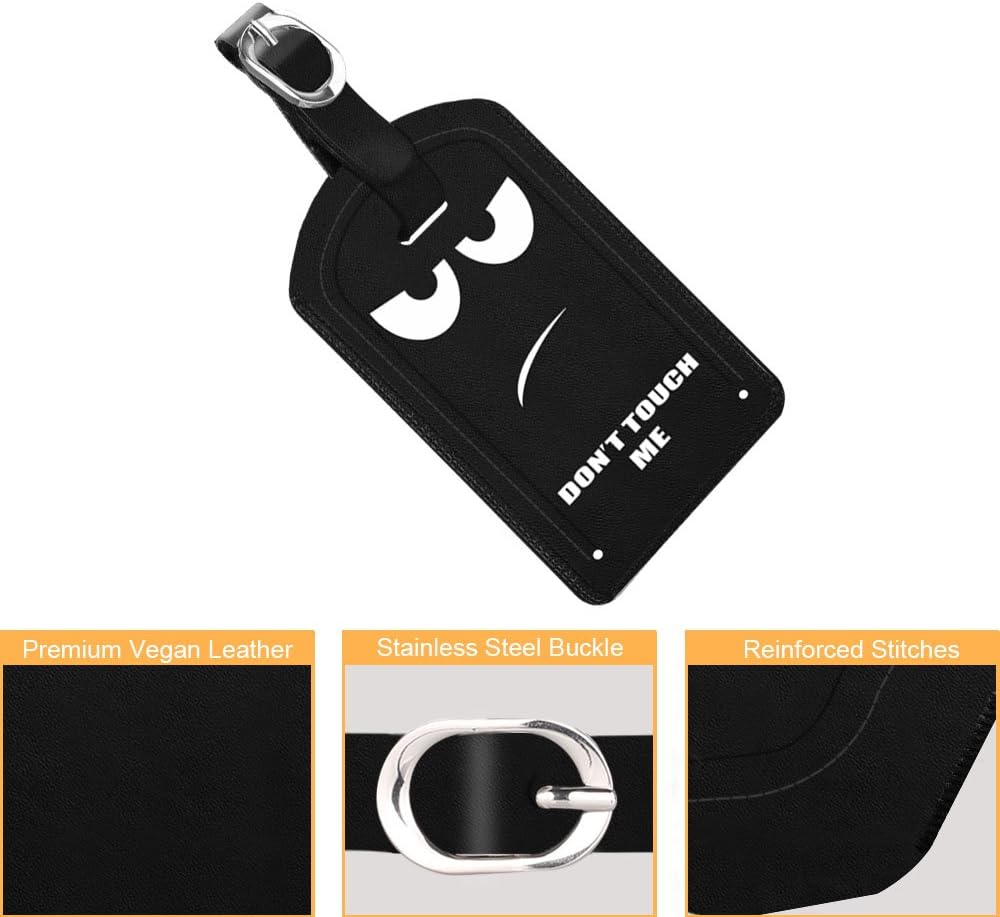 Fintie 2 Pack Luggage Tags Leather Name ID Labels with Privacy Cover