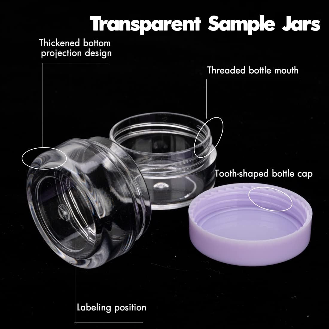 5 Gram Sample Containers 25 Count Small Travel Containers with Lids