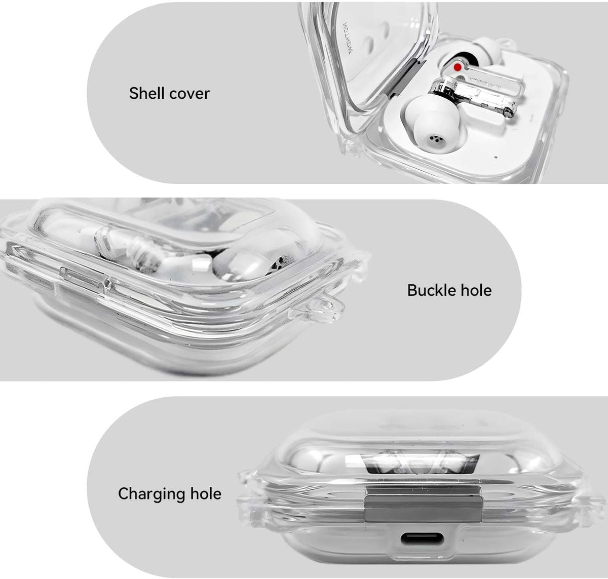 for Nothing Ear (a) Clear Case with Keychain