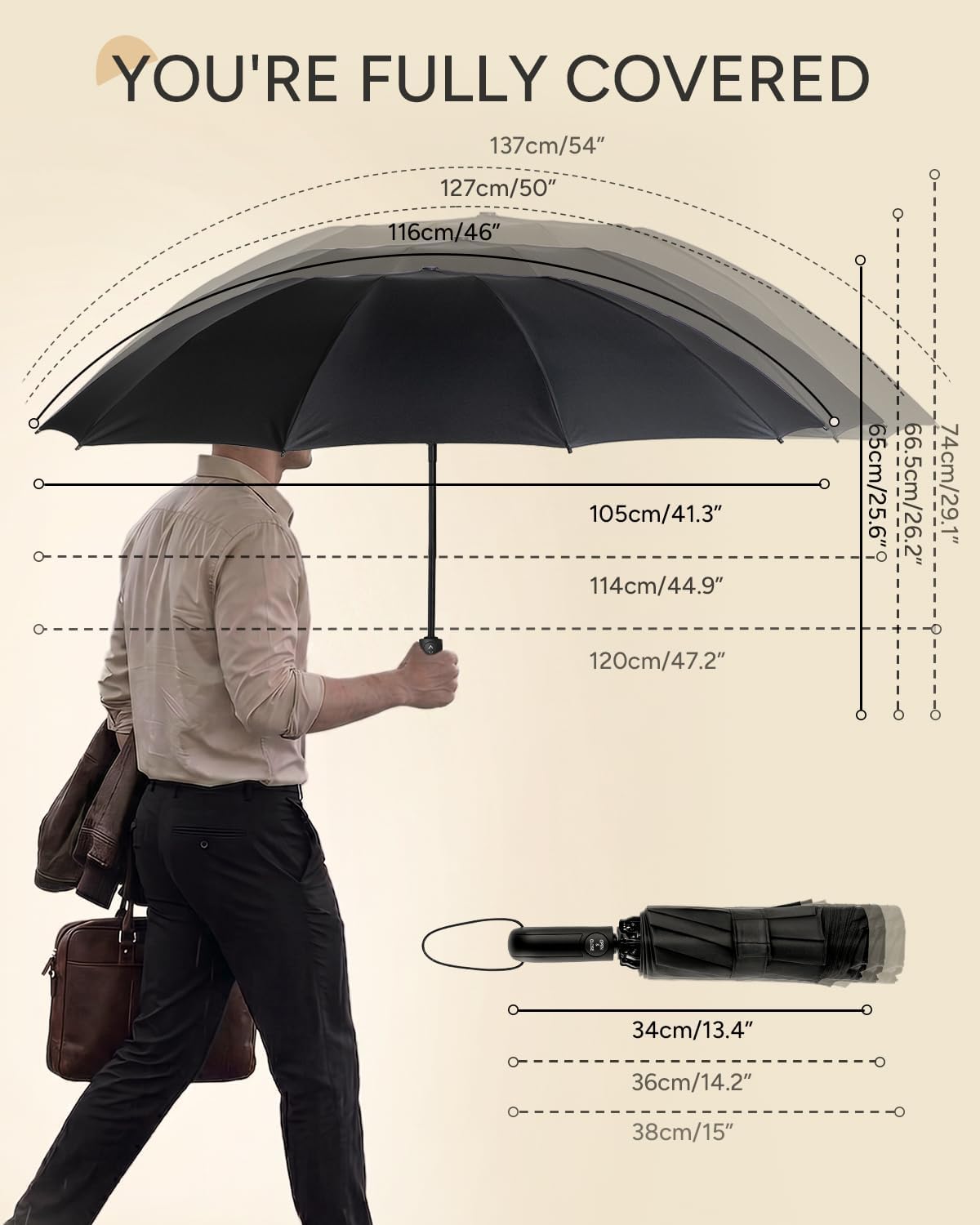 Conlun Travel Inverted Umbrella Compact Windproof- Automatic reverse Umbrellas for Rain - Folding Portable 10 Ribs Large Umbrella