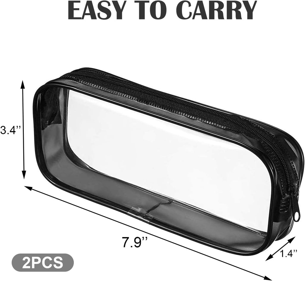 2pcs Small Clear Cases with Zipper, Makeup Brush Bag for Traveling